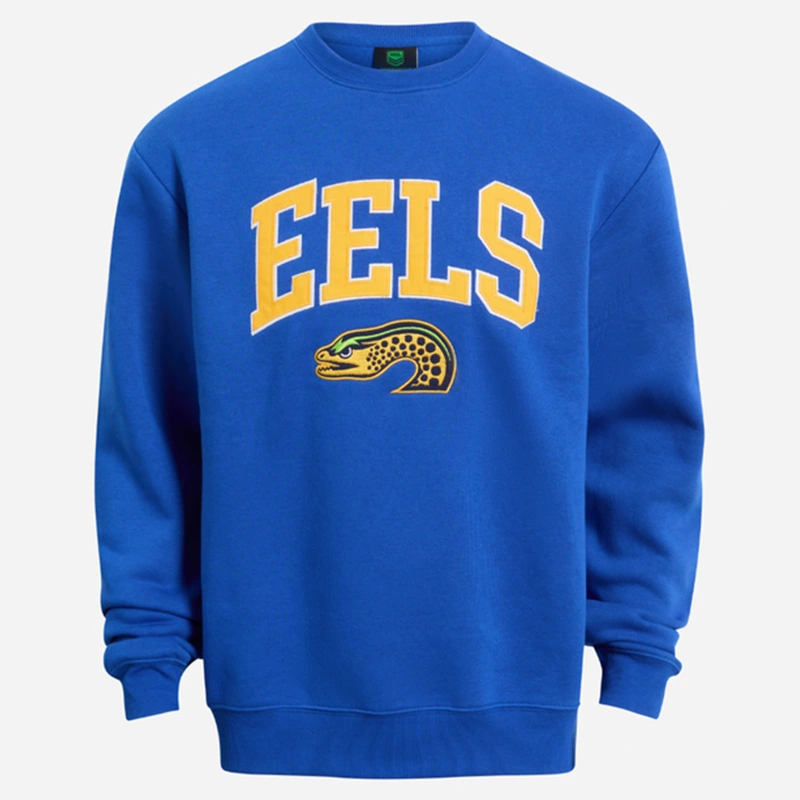 Parramatta Eels Adult Stacked Fleece Crew Sweatshirt