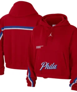 Philadelphia 76ers Jordan Brand Womens Courtside Statement Edition Pullover Hoodie