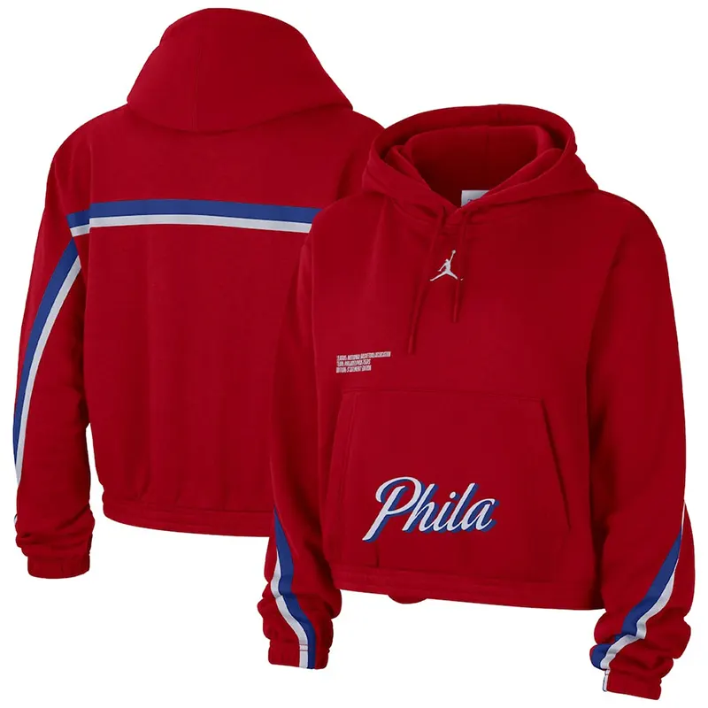 Philadelphia 76ers Jordan Brand Womens Courtside Statement Edition Pullover Hoodie