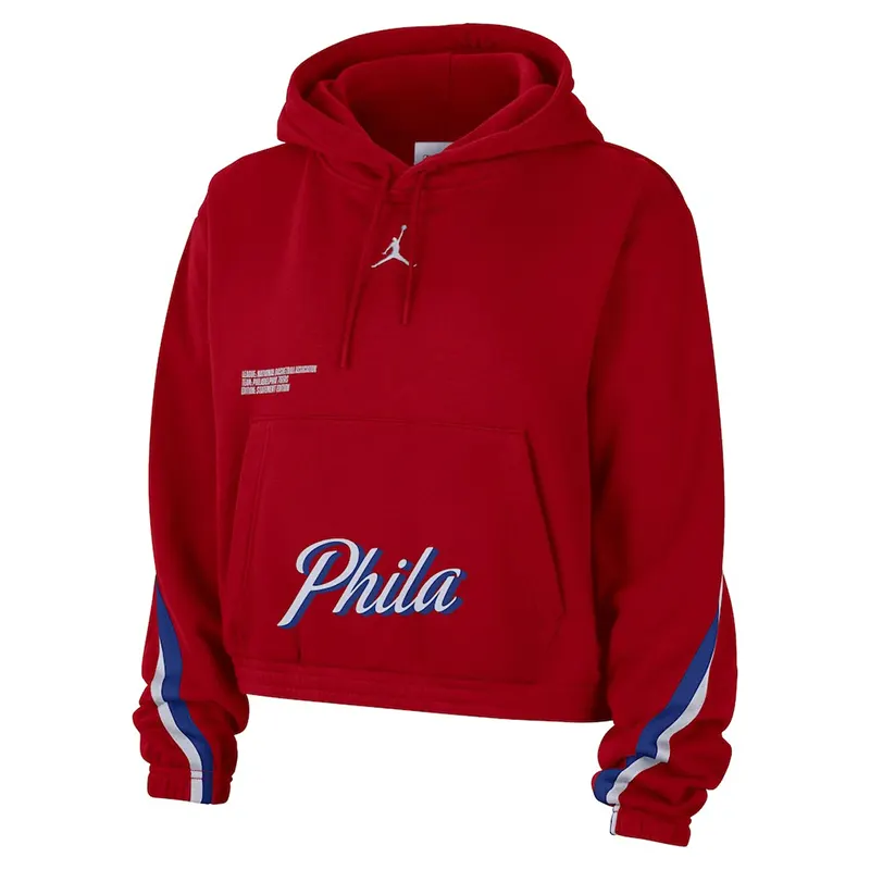 Philadelphia 76ers Jordan Brand Womens Courtside Statement Edition Pullover Hoodie - Image 2