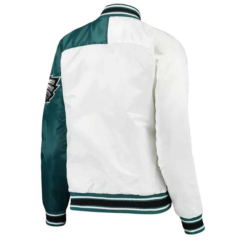 Philadelphia Eagles Hometown White/midnight Green Satin Jacket - Image 2