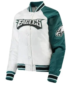 Philadelphia Eagles Hometown White/midnight Green Satin Jacket