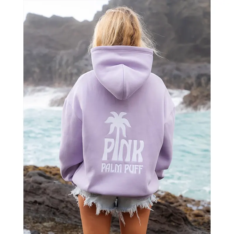 Pink Palm Puff Hoodie - Image 2