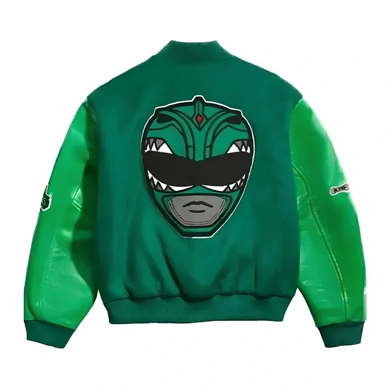 Power Rangers Green Varsity Jacket - Image 3