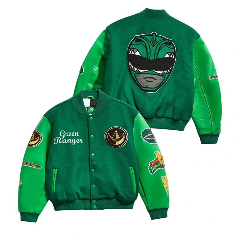 Power Rangers Green Varsity Jacket