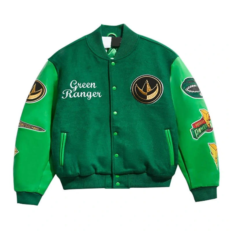 Power Rangers Green Varsity Jacket - Image 2