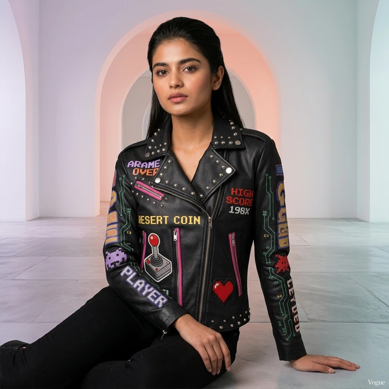 Women’s Arcade Hero Studded Leather Moto Jacket
