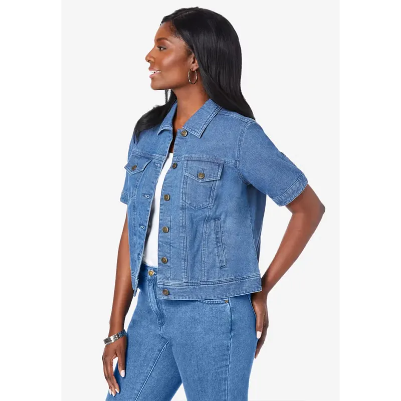 Short Sleeve Denim Jacket - Image 2