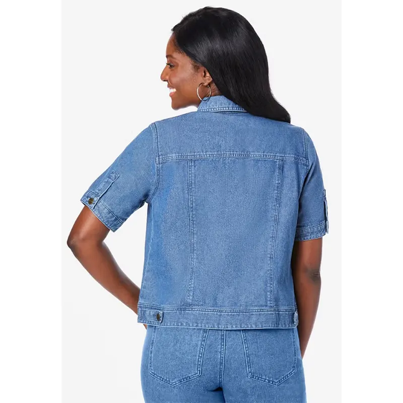 Short Sleeve Denim Jacket - Image 3