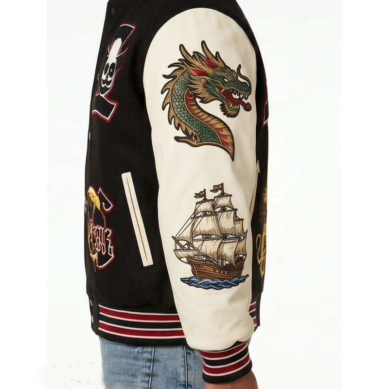 Eagle Crest 2024 Embroidered Leather Varsity Jacket - Image 4