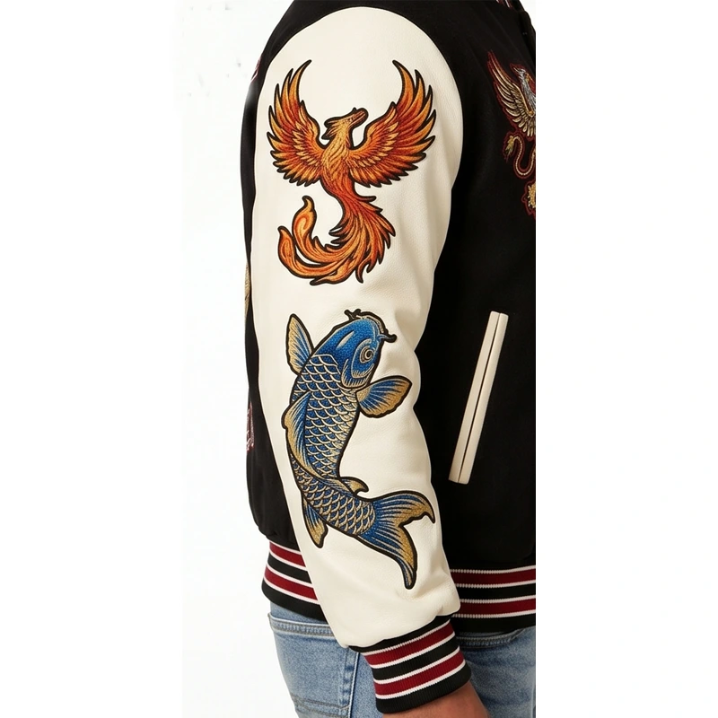 Eagle Crest 2024 Embroidered Leather Varsity Jacket - Image 5