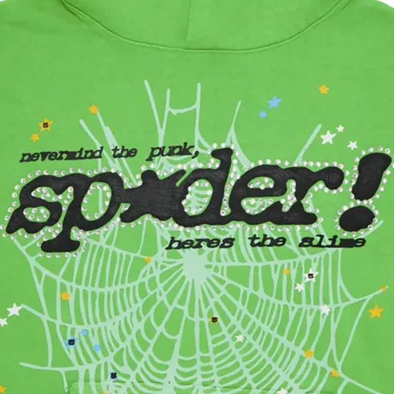 Sp5der Punk V2 Rhinestone Hoodie - Image 3