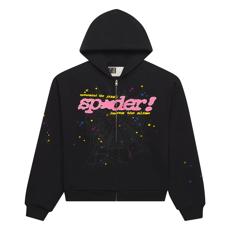 Sp5der Punk V2 Zip Up Hoodie