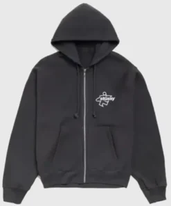 Stussy Surf Size Zip Black Hoodie