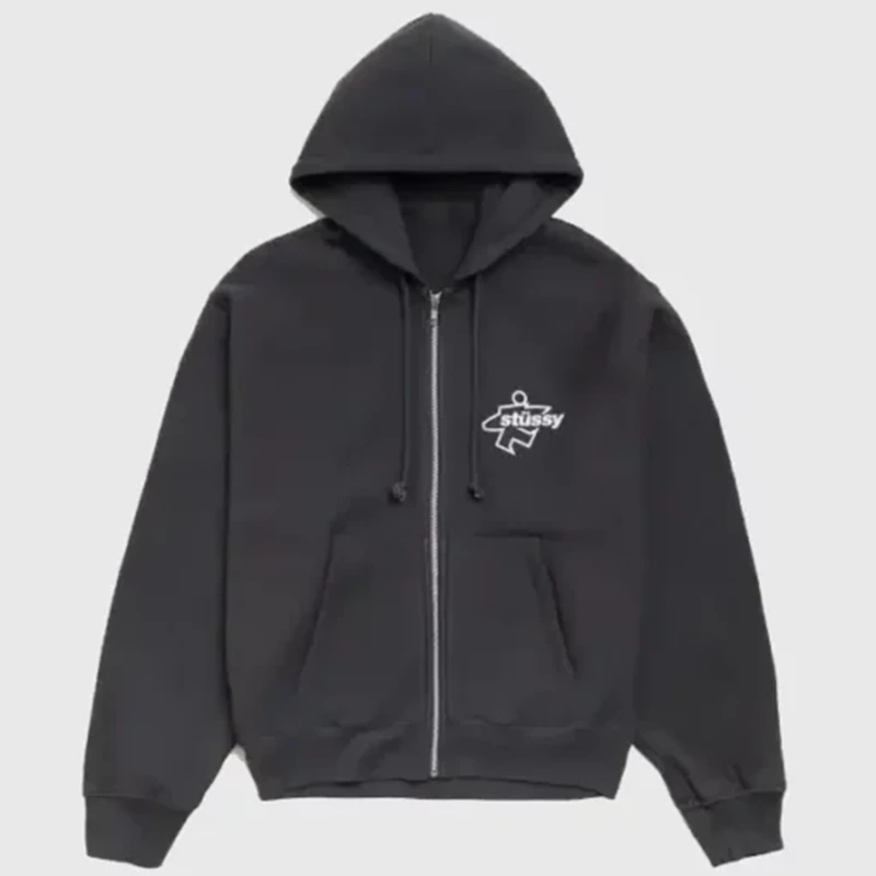 Stussy Surf Size Zip Black Hoodie