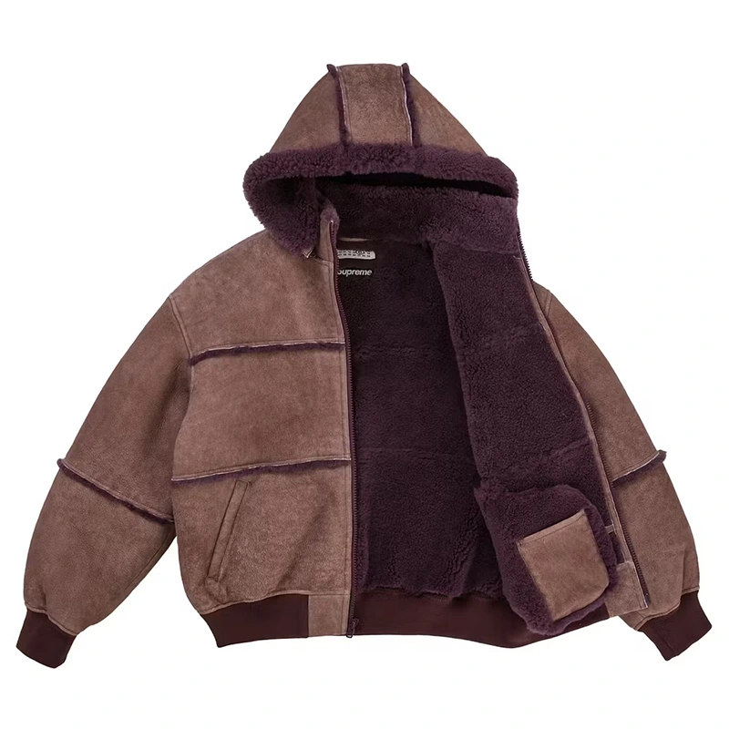 Supreme x MM6 Maison Margiela Hooded Shearling Bomber Jacket - Image 2
