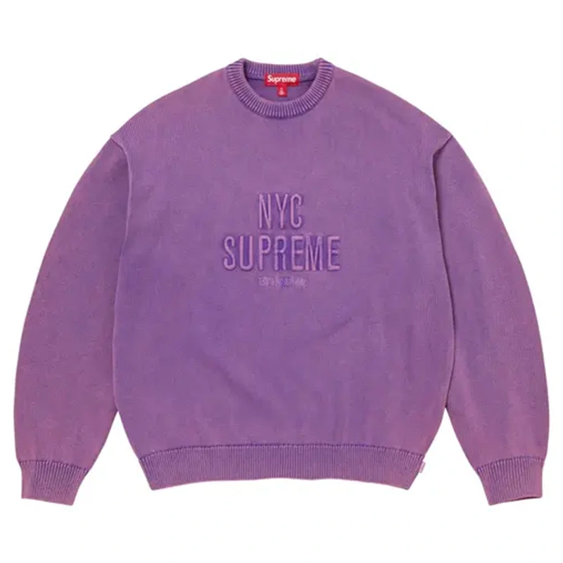 Supreme Overdyed Raised Purple Sweater