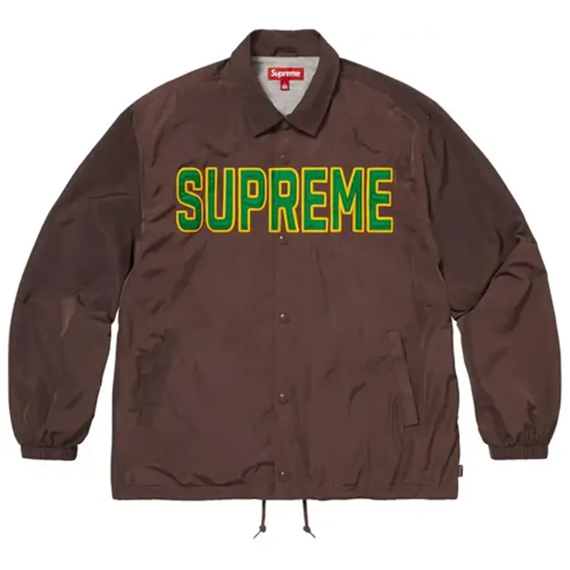 Supreme Spellout Coaches Brown Jacket