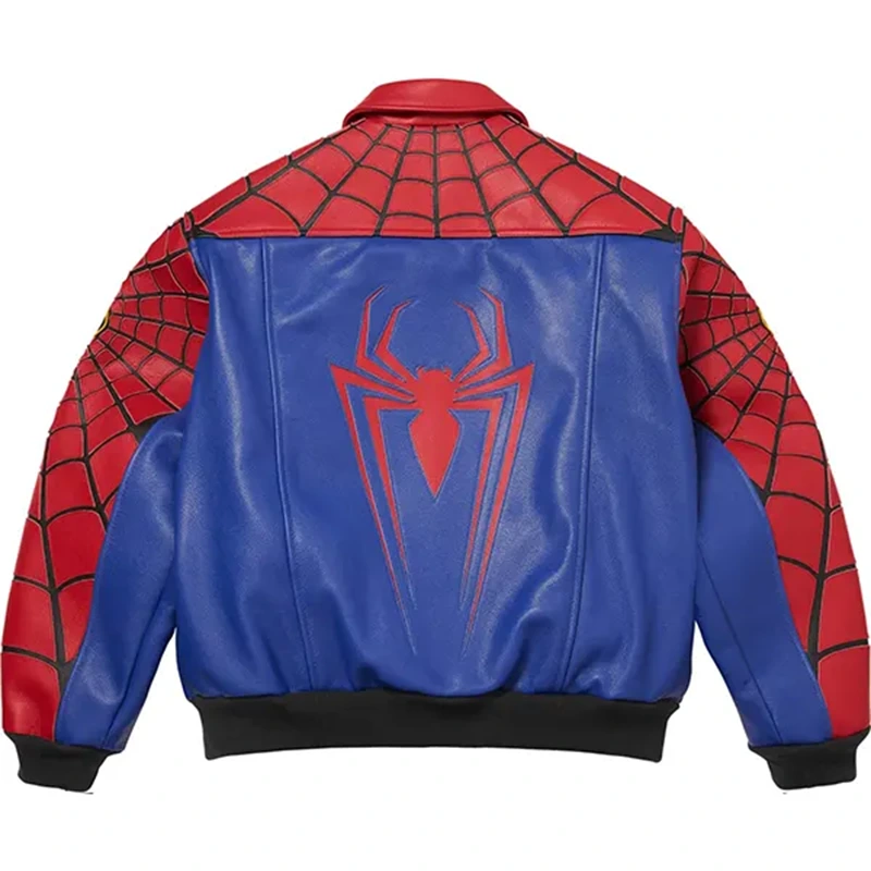 Supreme Spider Man Leather Jacket - Image 2