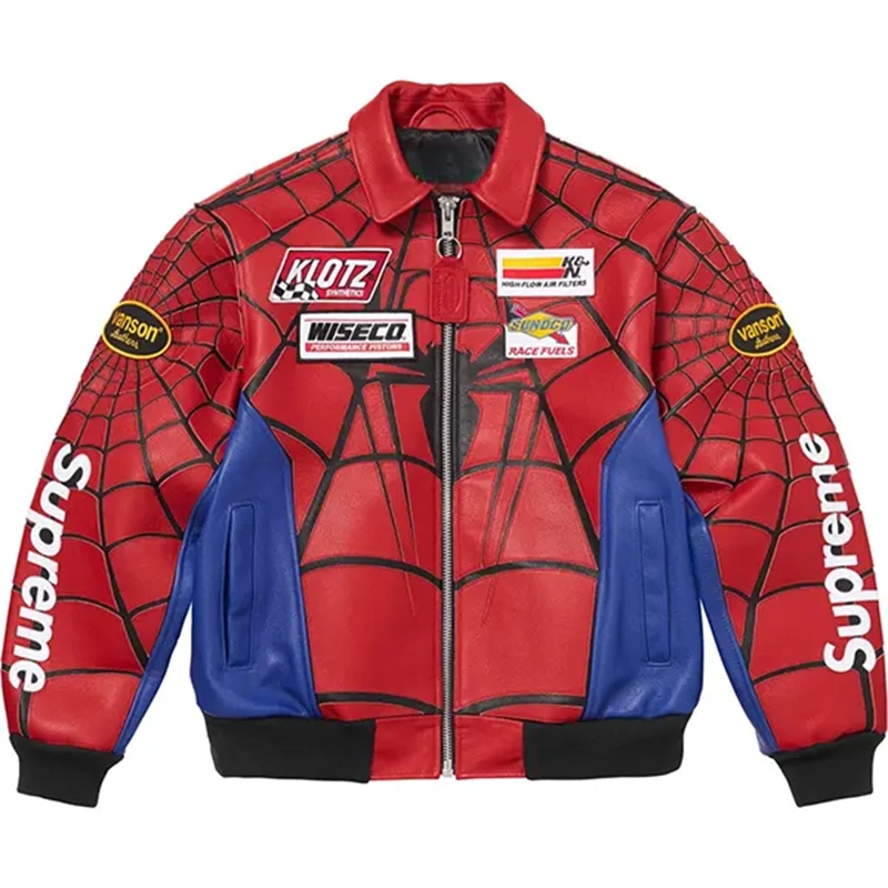 Supreme Spider Man Leather Jacket