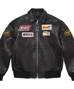 Supreme Spider Man Black Leather Jacket