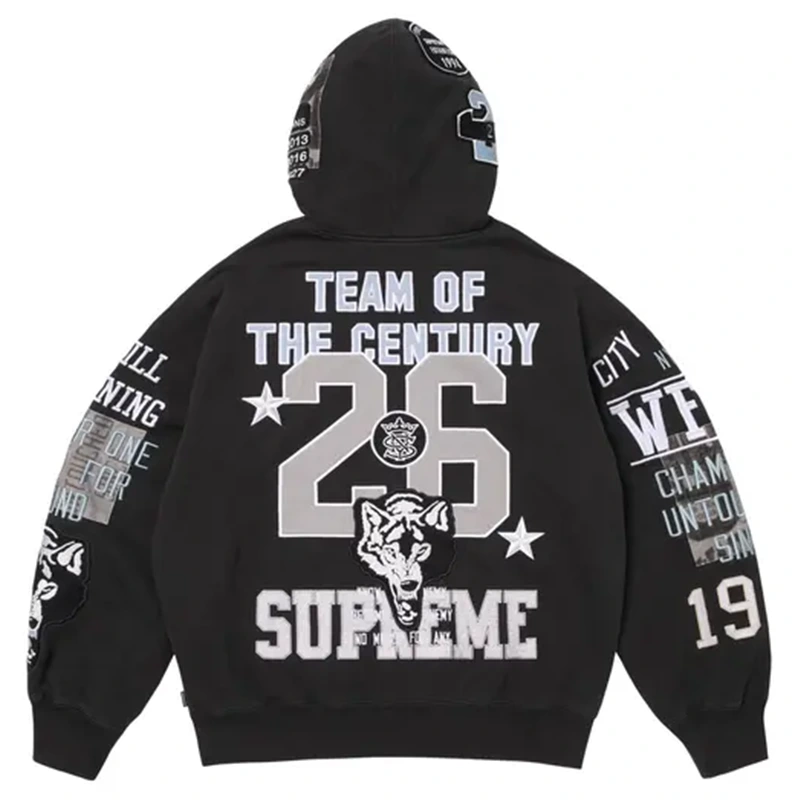 Supreme Warriors Appliqué Zip Up Hooded Sweatshirt - Image 2