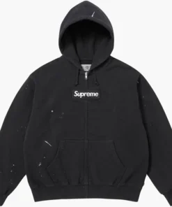 Supreme x MM6 Maison Margiela Box Logo Zip Up Hooded Sweatshirt