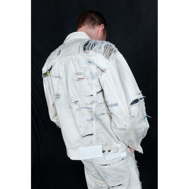 Supreme x MM6 Maison Margiela Distressed Selvedge Denim Trucker Jacket - Image 4