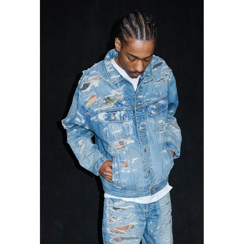 Supreme x MM6 Maison Margiela Distressed Selvedge Denim Trucker Jacket - Image 7