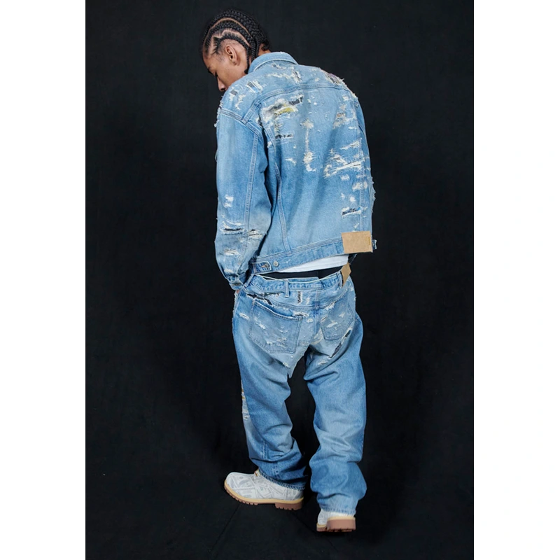 Supreme x MM6 Maison Margiela Distressed Selvedge Denim Trucker Jacket - Image 9