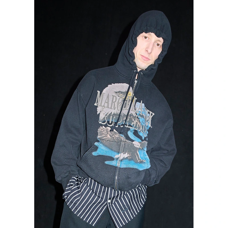 Supreme x MM6 Maison Margiela Eagle Zip Up Hooded Sweatshirt - Image 4