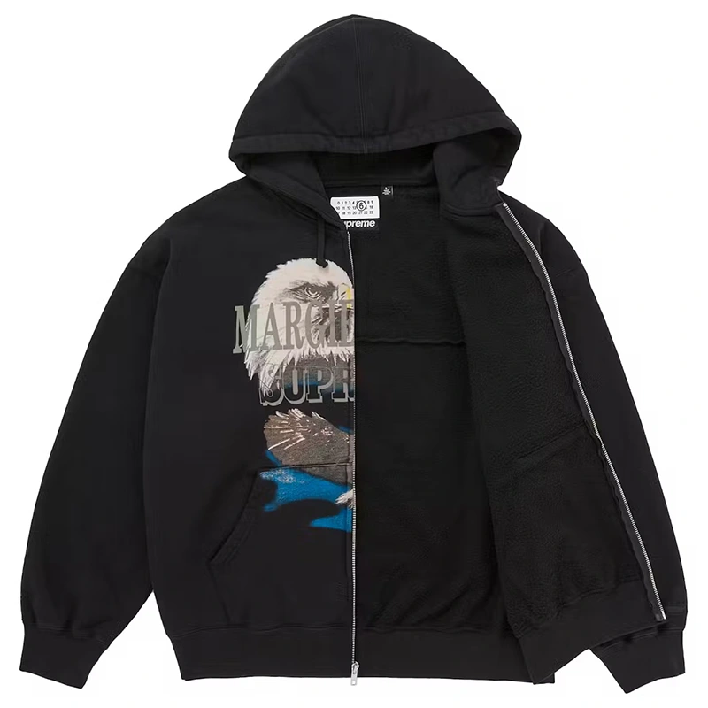 Supreme x MM6 Maison Margiela Eagle Zip Up Hooded Sweatshirt - Image 2