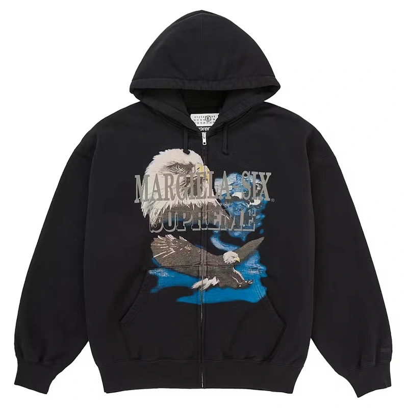Supreme x MM6 Maison Margiela Eagle Zip Up Hooded Sweatshirt
