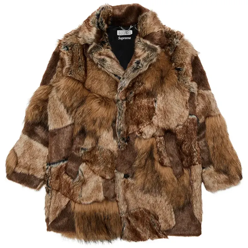 Supreme x MM6 Maison Margiela Patchwork Faux Fur Coat