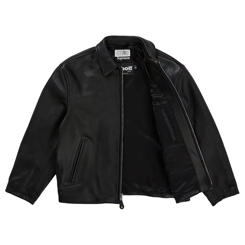 Supreme x MM6 Maison Margiela Schott Eagle Leather Jacket - Image 3
