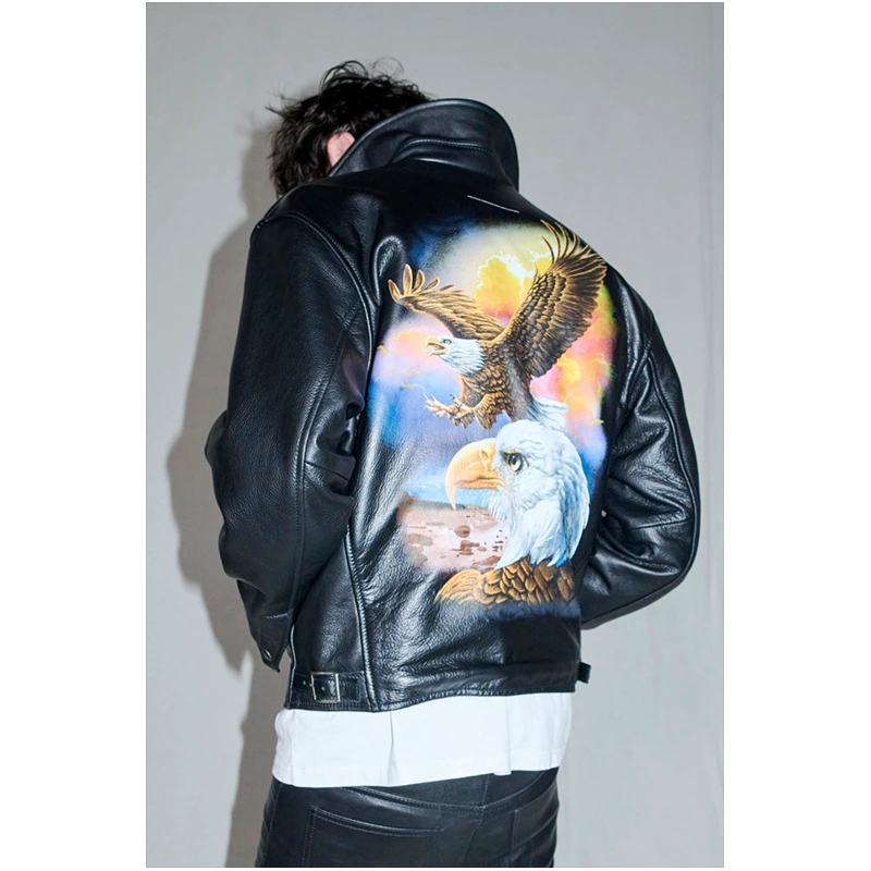 Supreme x MM6 Maison Margiela Schott Eagle Leather Jacket - Image 4