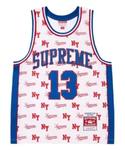 Supreme x Mitchell & Ness Monogram White Jersey