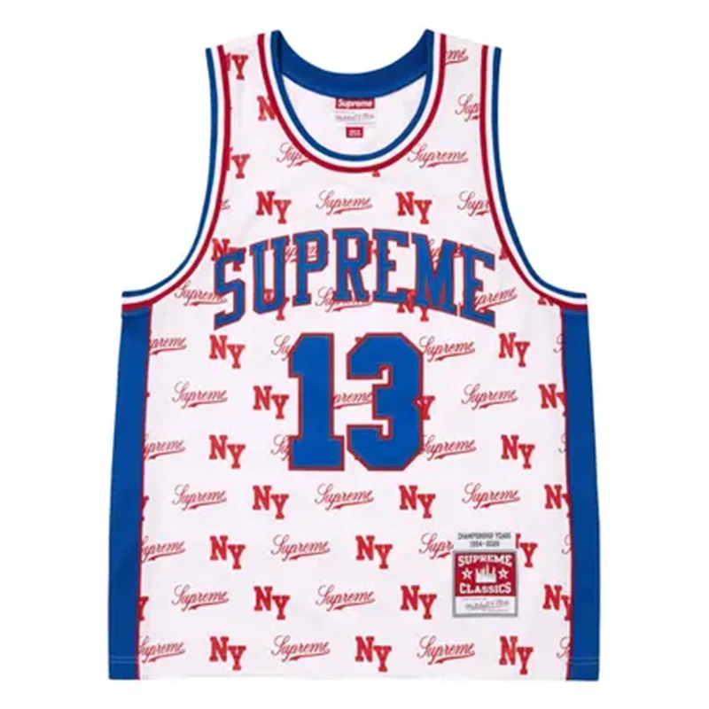 Supreme x Mitchell & Ness Monogram White Jersey