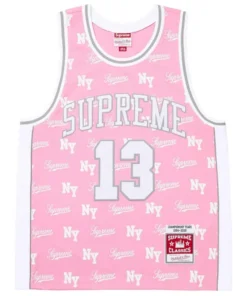 Supreme x Mitchell & Ness Monogram Pink Jersey