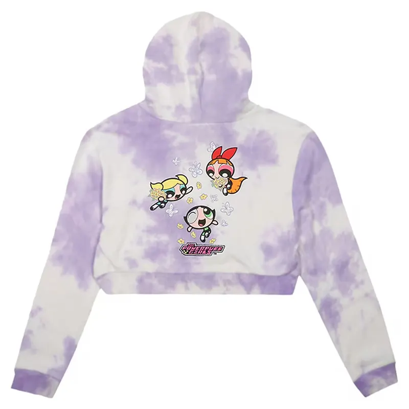 The Powerpuff Girls DUMBGOOD Womens Butterfly Cropped Pullover Hoodie - Image 3