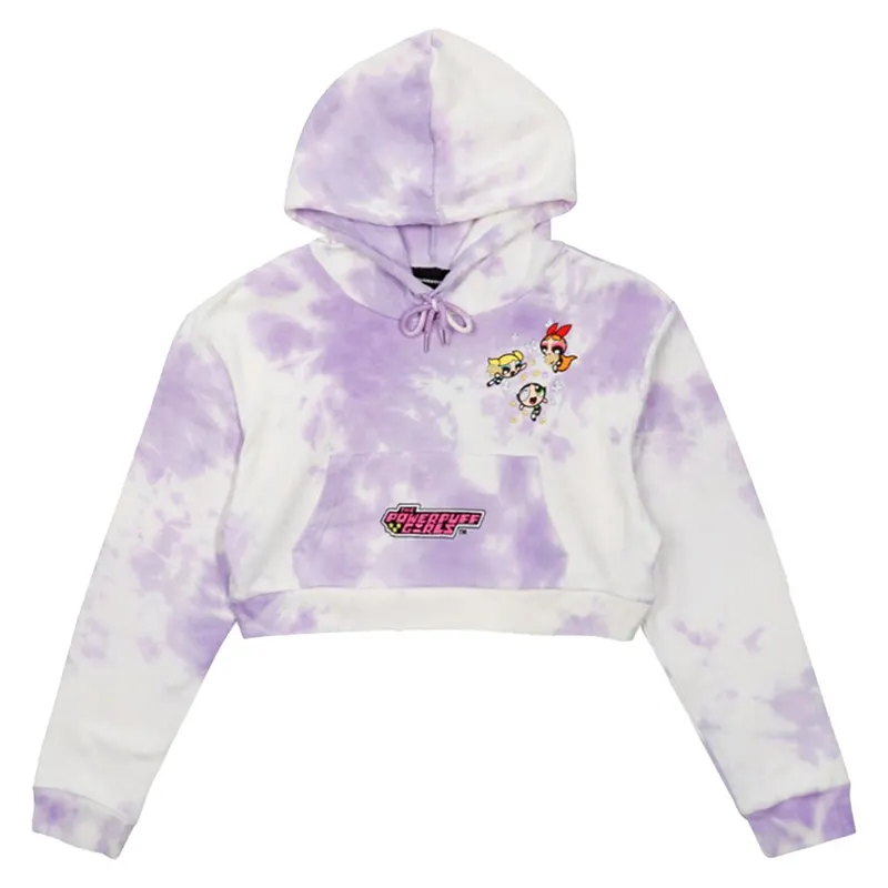 The Powerpuff Girls DUMBGOOD Womens Butterfly Cropped Pullover Hoodie - Image 2
