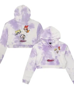 The Powerpuff Girls DUMBGOOD Womens Butterfly Cropped Pullover Hoodie