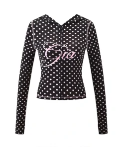 Tiger Mist Blare Hoodie Black Polka Dot Women's