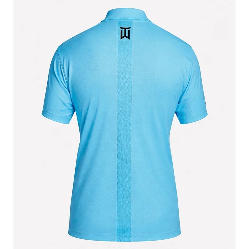 Tiger Woods Mock Neck Golf Blue T-Shirt - Image 2