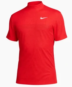 Tiger Woods Mock Neck Golf Red T-Shirt