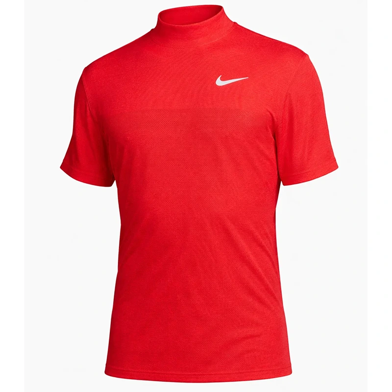 Tiger Woods Mock Neck Golf Red T-Shirt