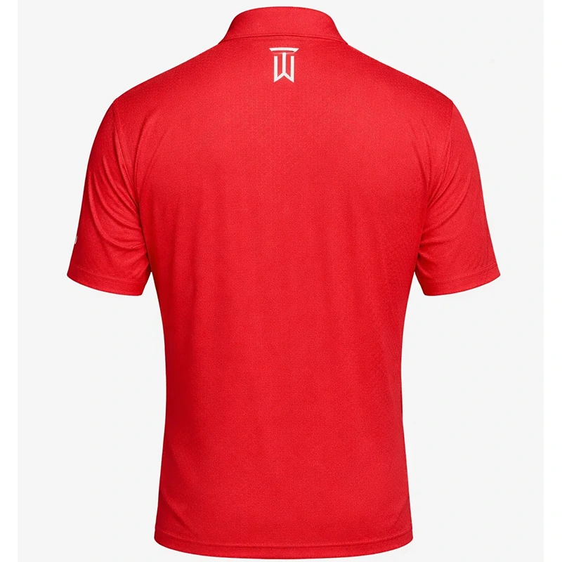 Tiger Woods Mock Neck Golf Red T-Shirt - Image 2