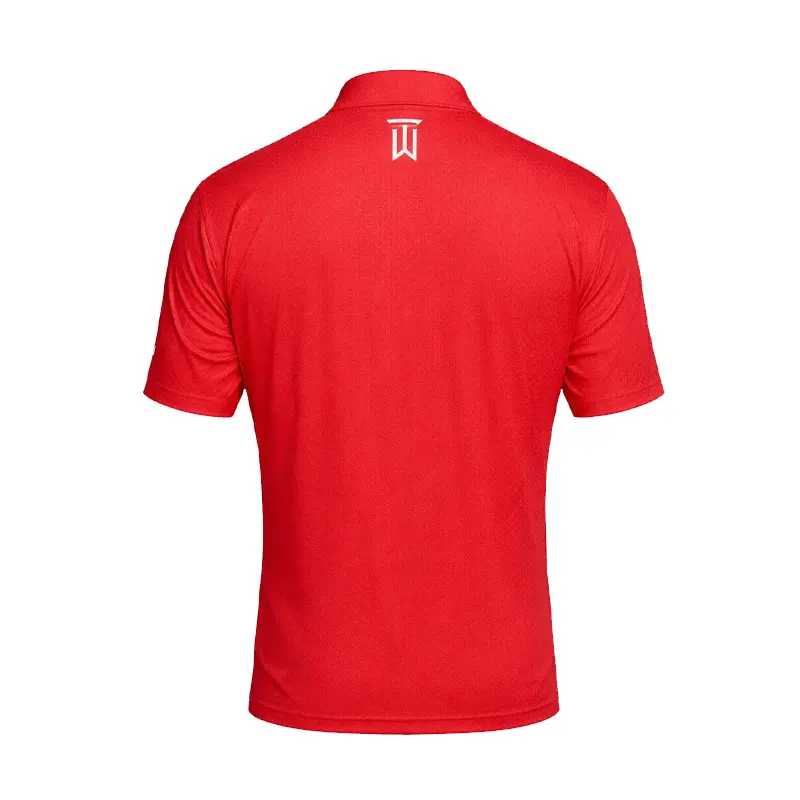 Tiger Woods Mock Neck Golf Red T-Shirt - Image 6