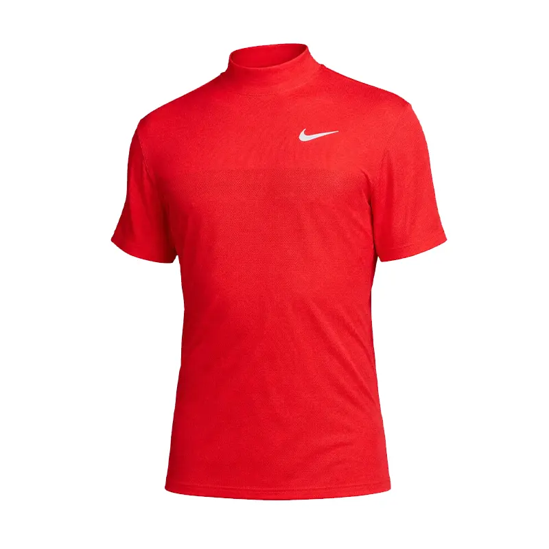 Tiger Woods Mock Neck Golf Red T-Shirt - Image 5