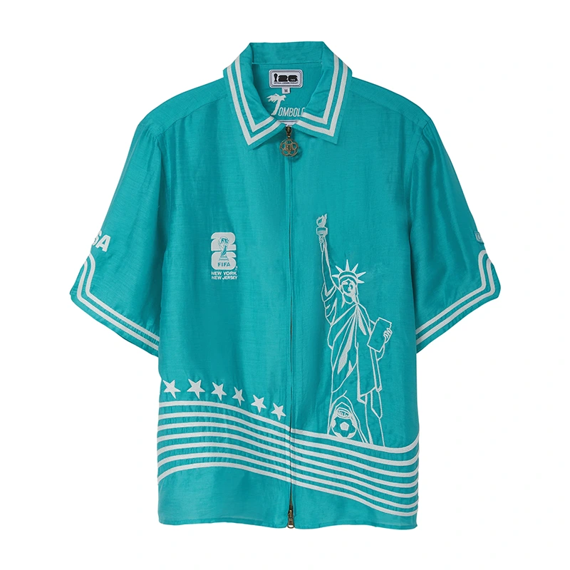 Tombolo FIFA World Cup 2026 Stars and Stripes Teal Zipper Shirt